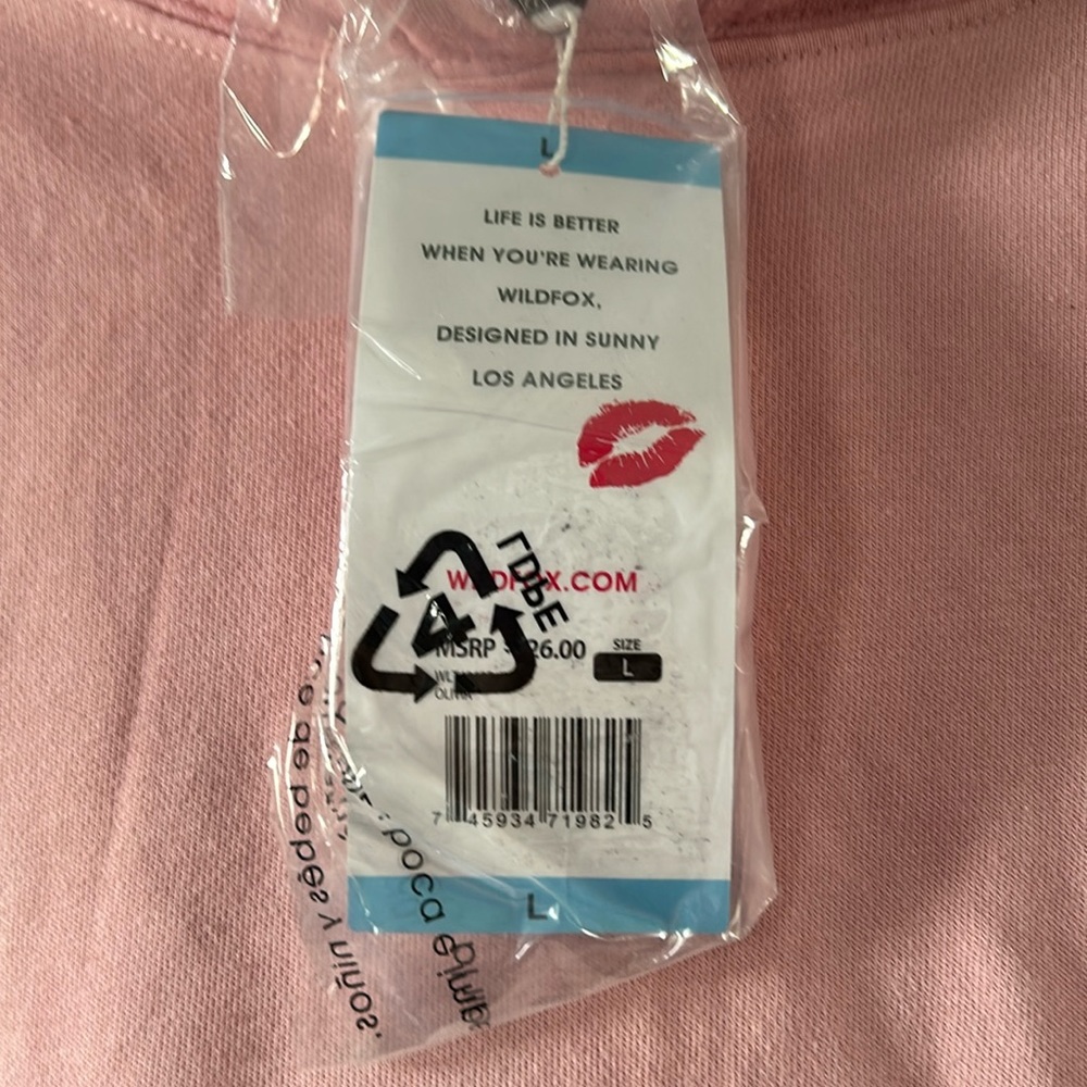 🎉HP🎊🆕NWT Pink Size Large WildFox Tie-Dye Hoodie - Picture 6 of 7